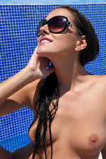 Naked hotty by the pool-13