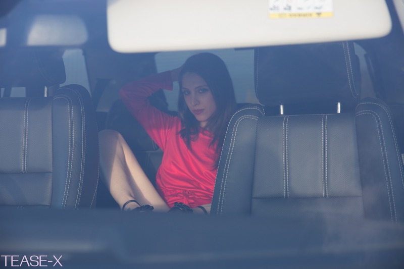 Deena Posing In A Car-03