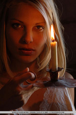 Naked girl with big boobs by the candle light-11