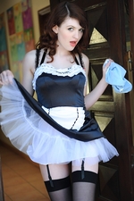Sexy babe im maid uniform-00