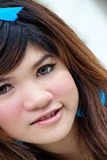 Naked Asian doll by the pool-05