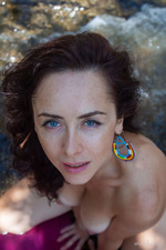 Busty Brunette Beauty Having Fun At The Rocks-02