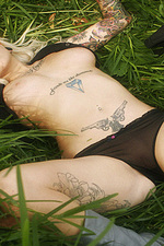 Tattooed teen shows her big boobs outdoor-04