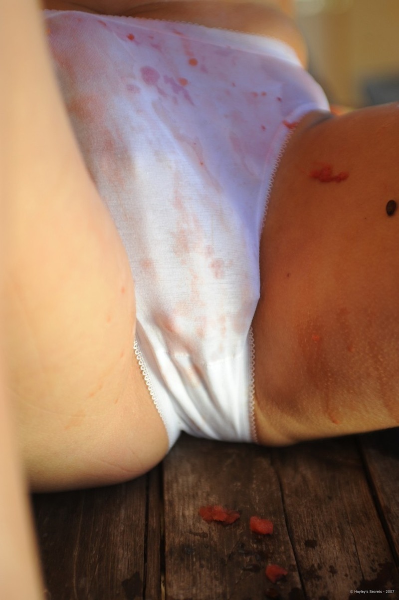 Busty Hayley Eating Watermelon-11