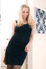 Busty Blonde Hayley Takes Off Her Sexy Black Dress-00