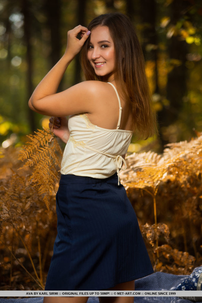 Cute Ava Gets Naked In The Forest-16