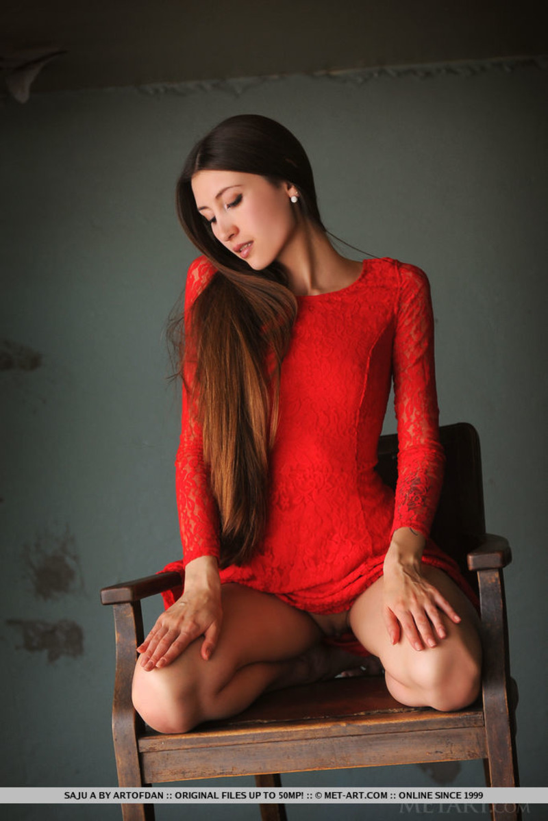 Young Goddess Posing In Sexy Red Dress-08