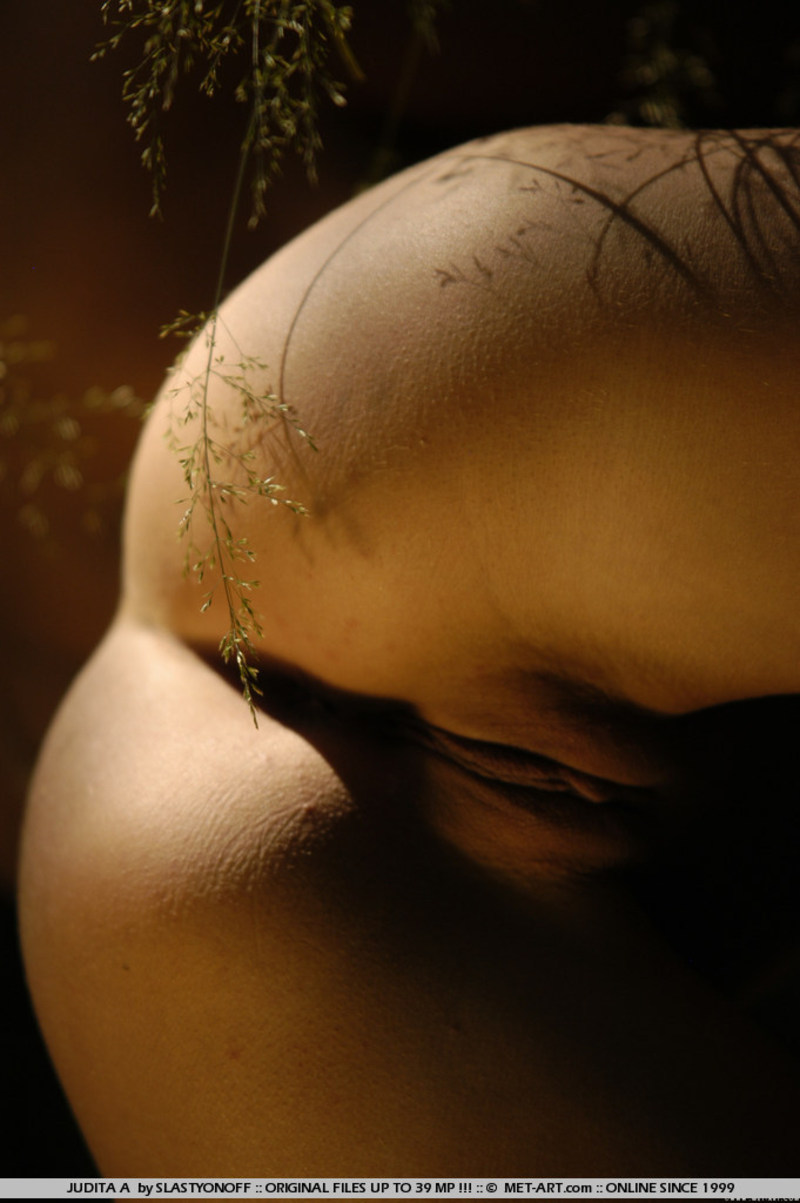 Naked teen spreads her pussy in the woods-17