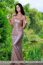 Busty Martina Mink Posing Outdoors-16