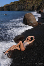 Aria Posing By The Ocean-03