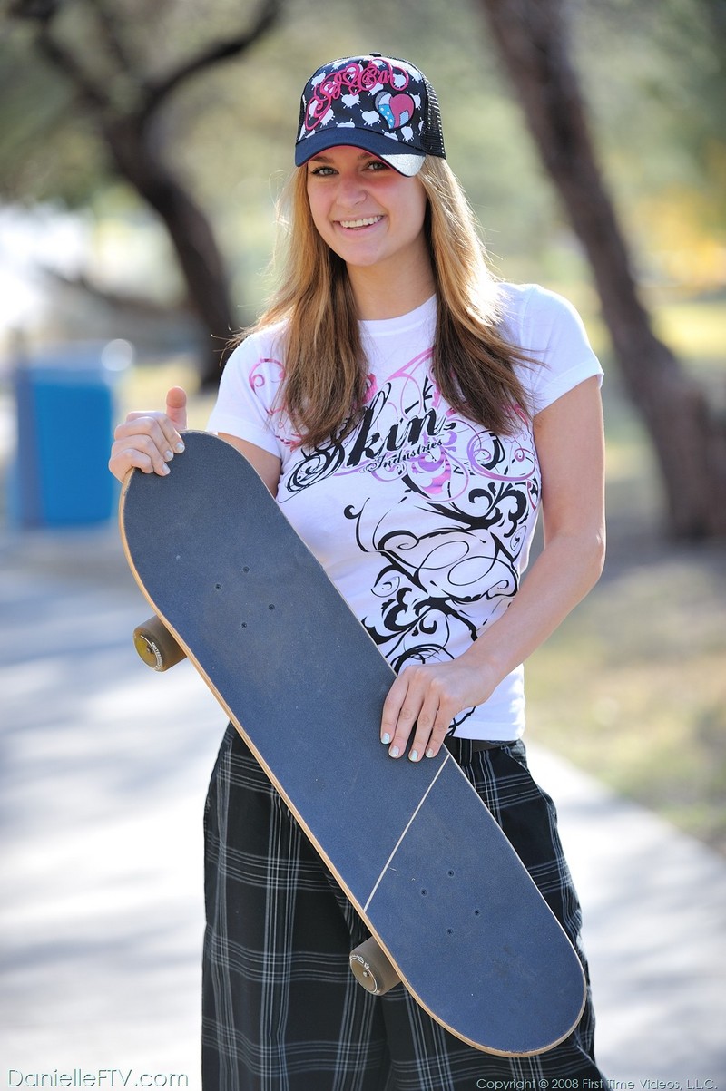 Danielle wears some skater gear-07