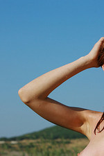 Redhead babe gets nude and wet in the river-09