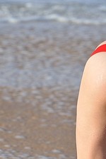 Danielle plays at the beach-11