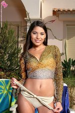 Bewitching beauty teasing in the garden-00