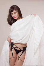Petite teen brunette in lingerie-00