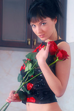 Sexy girl with roses-00