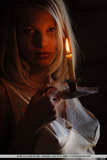 Naked girl with big boobs by the candle light-09
