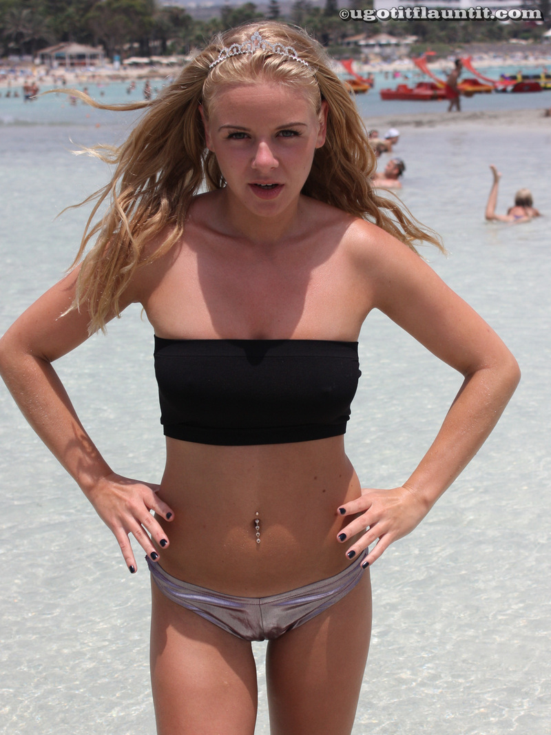 Busty blondie at the beach-03