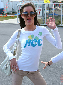 Ravishing hottie Brooke Skye enjoys sky diving with her friend