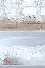 Naked curvy Connie Carter takes a hot bath-00