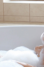 Naked curvy Connie Carter takes a hot bath-11