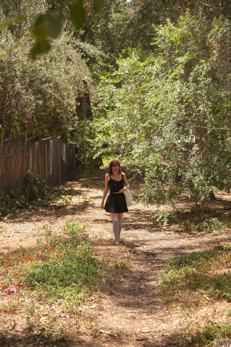 Essie Halladay Flashing Her Big Boobs In The Park-11