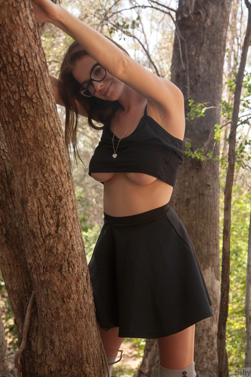 Essie Halladay Flashing Her Big Boobs In The Park-14